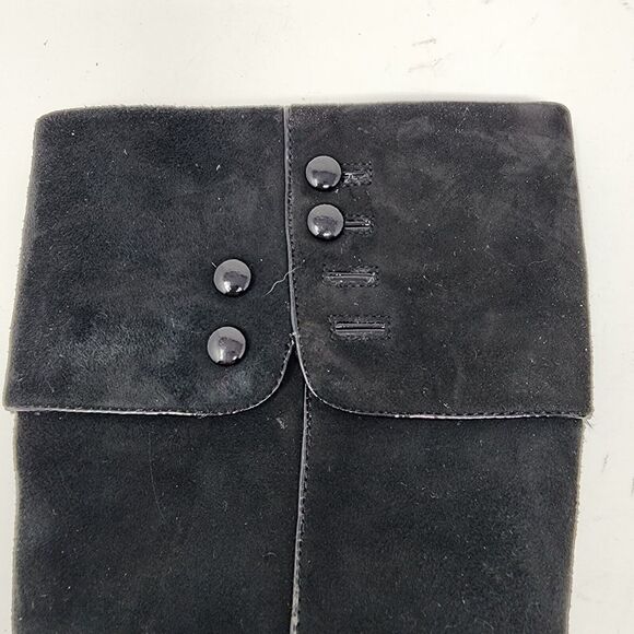 Sofft Lograno Black Suede Leather Knee High Cuffed Boots Zip Button Size 5.5M - Picture 15 of 16